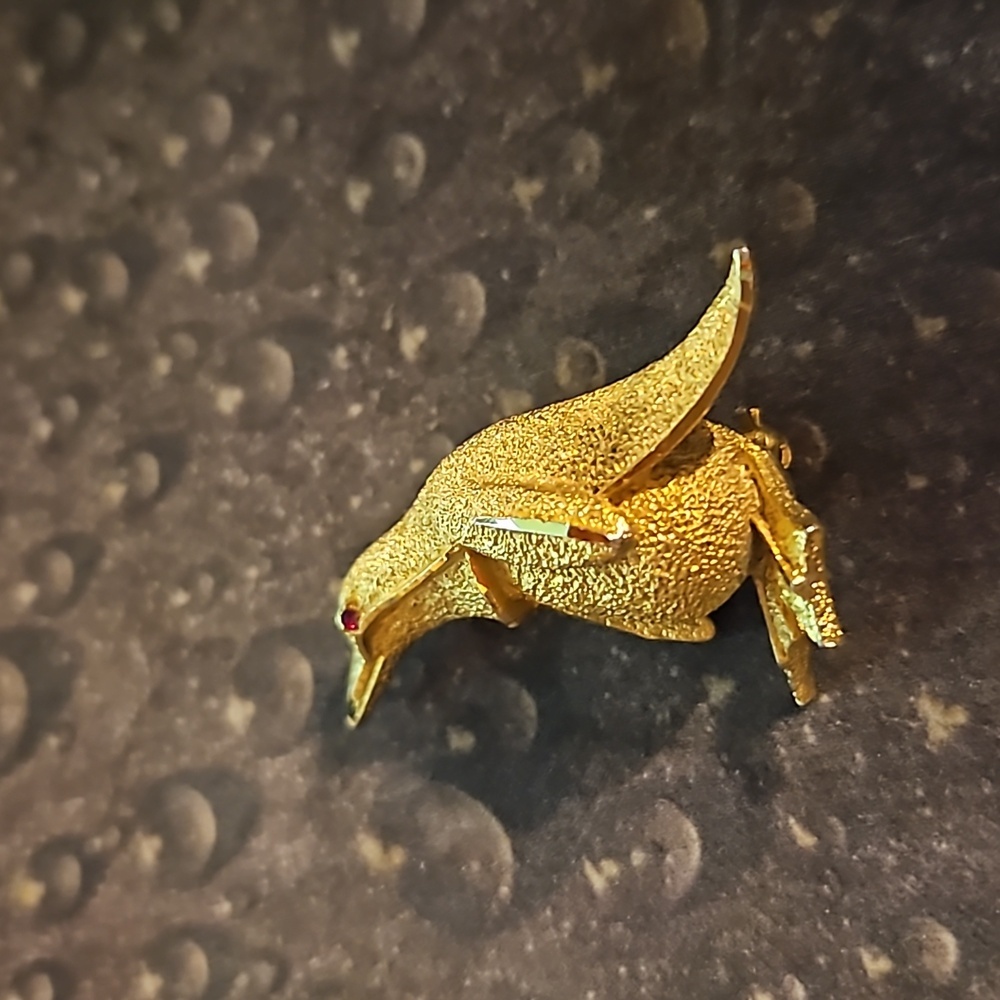Vintage BSK Penguin Red Eyes Pin